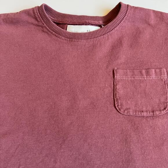 Zara Girls Long Sleeve Pocket Tee 4-5 - Picture 4 of 7
